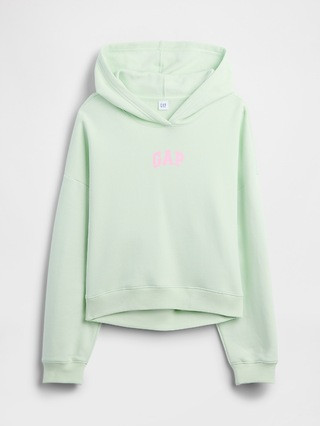 Relaxed Gap Mini-Logo Cropped Hoodie | Gap Factory