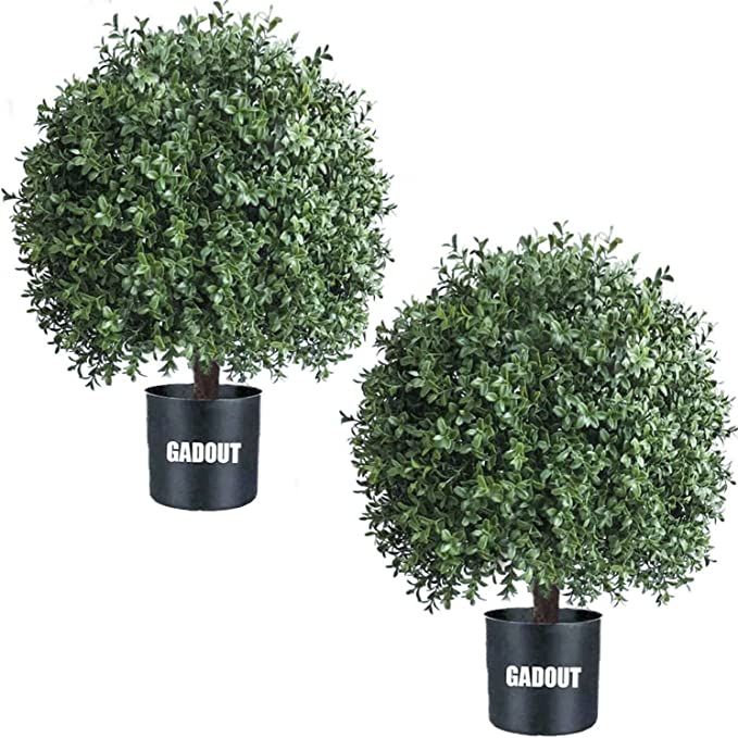 ??? ??''? Outdoor Artificial Boxwood Ball Topiary Bushes Potted Plants,16 inche... | Amazon (US)