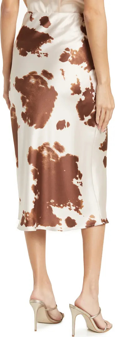 Satin Cow Print Midi Skirt | Nordstrom Rack