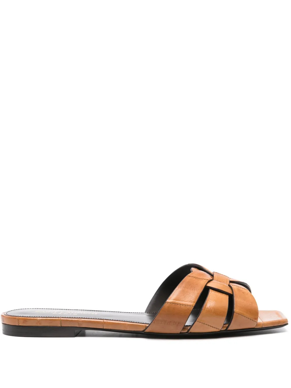 Saint Laurent Tribute Leather Slides - Farfetch | Farfetch Global