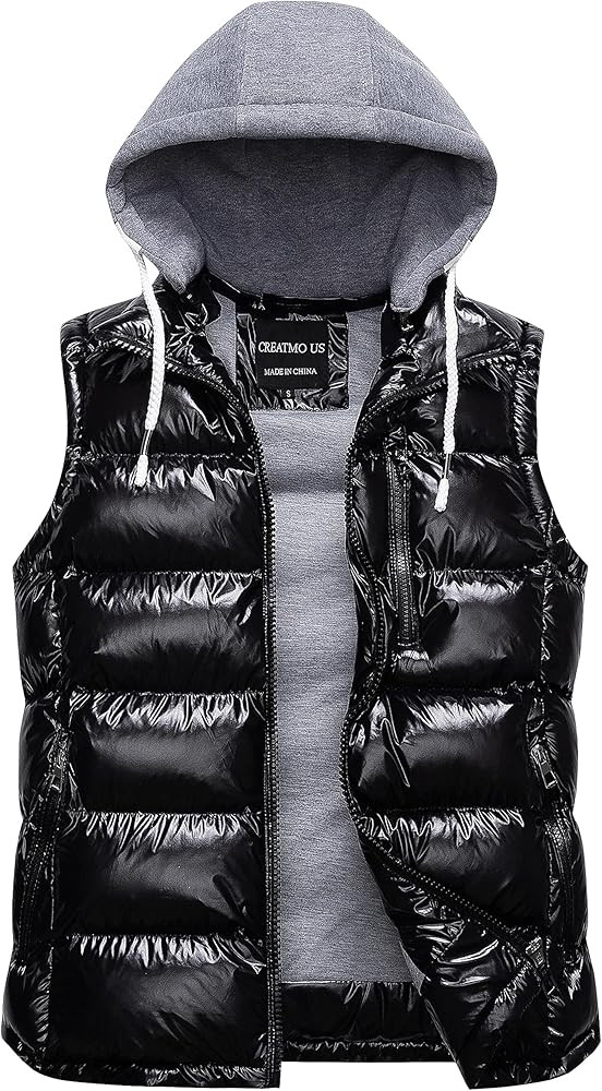 CREATMO US Women's Warm Vest Outerwear Thick Padded Puffer Sleeveless Vest With Detachable Hood | Amazon (US)