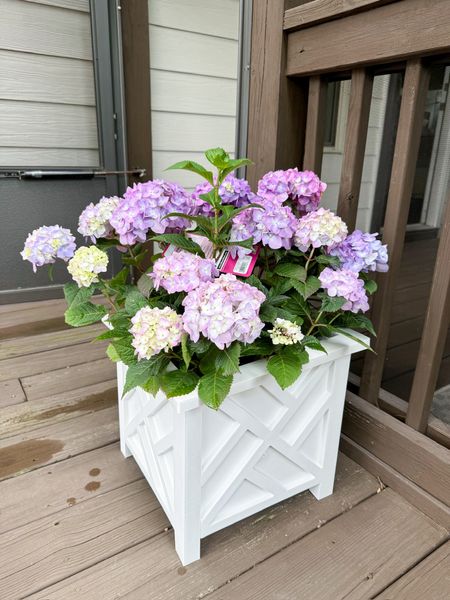 Obsessed with our Walmart planters and artificial hydrangeas! Such a simple and pretty way to elevate an outdoor space! Home decor // outdoor decor // outdoor planters // artificial flowers // Walmart finds // Walmart home 

#LTKSeasonal #LTKHome #LTKFindsUnder50