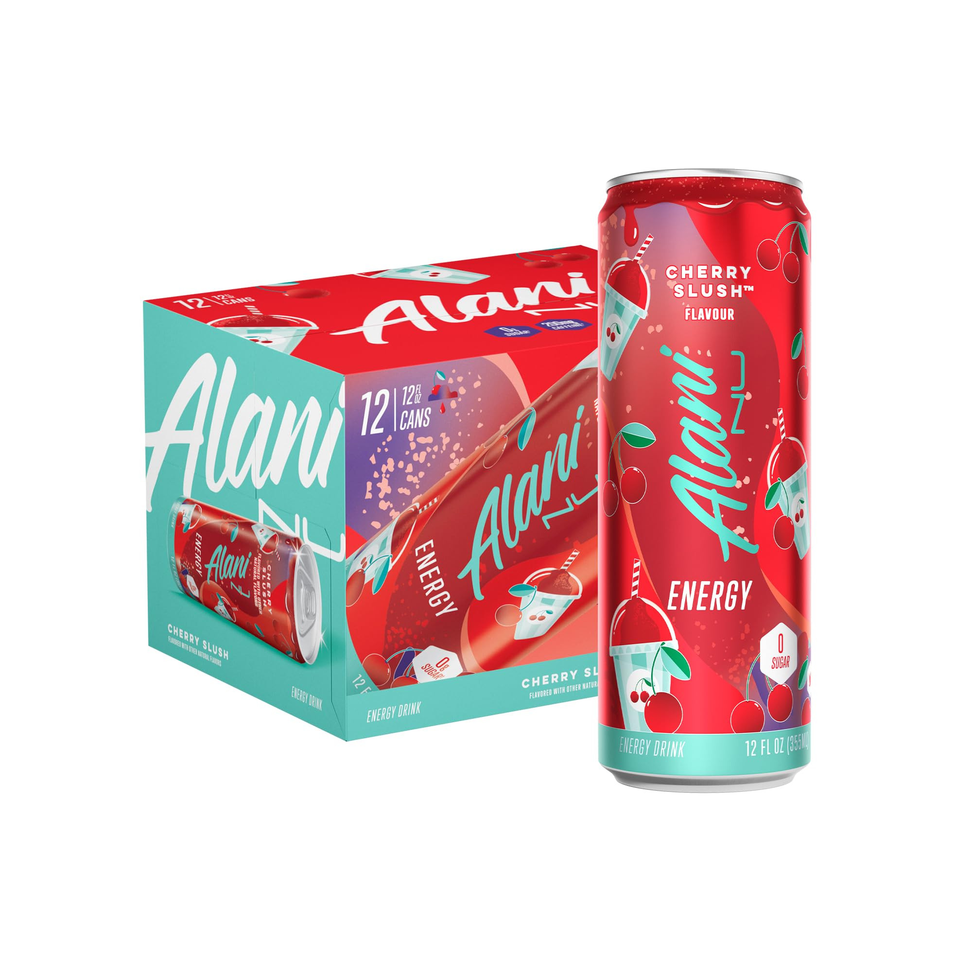 Alani Nu CHERRY SLUSH Ice Sugar Free, Low Calorie Energy Drinks | 200mg Caffeine | Antioxidants |... | Amazon (US)