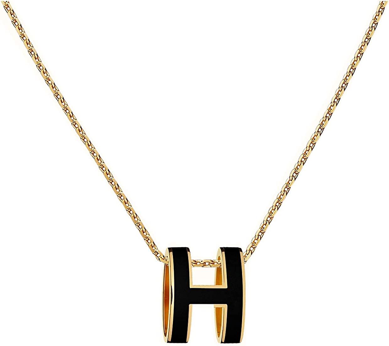 Yuangu Classic Letter Design 18K Gold Plated Girl Necklace Colorful Color Optional Women's Gift | Amazon (US)