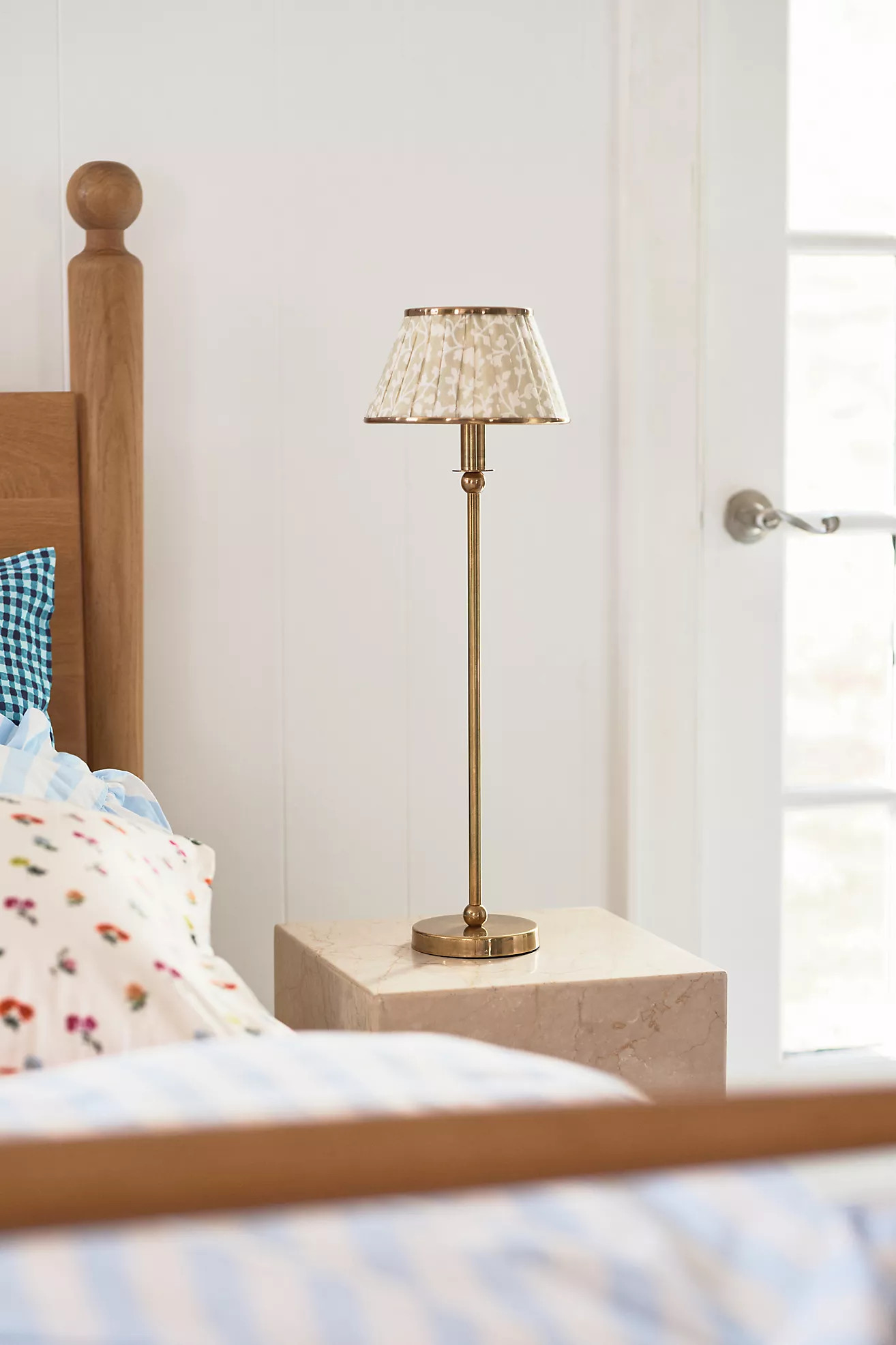 Lee Ruched Printed Shade Brass Table Lamp | Anthropologie (US)