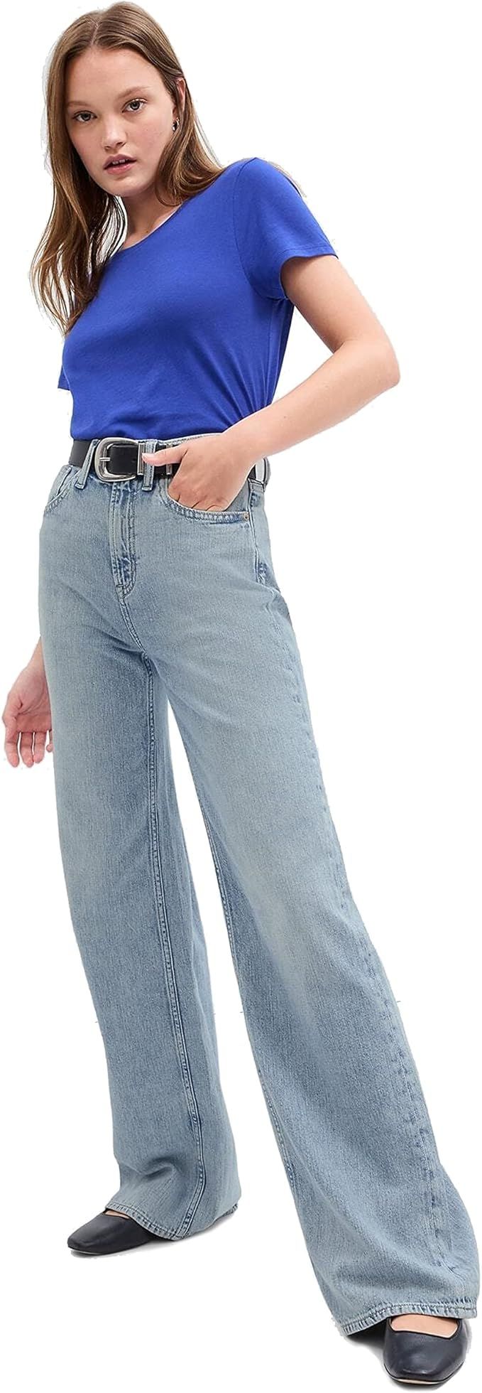 GAP Women's High Rise Wide Leg Jeans | Amazon (US)