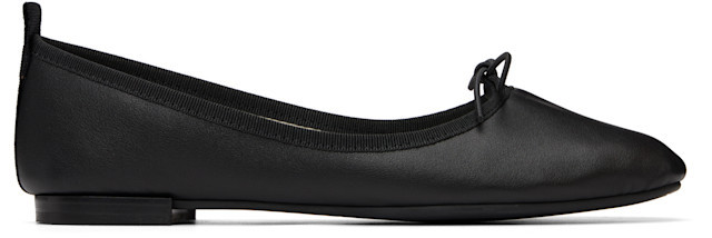 Repetto - Black Garance Square-Toe Rubber-Sole Ballerina Flats | SSENSE