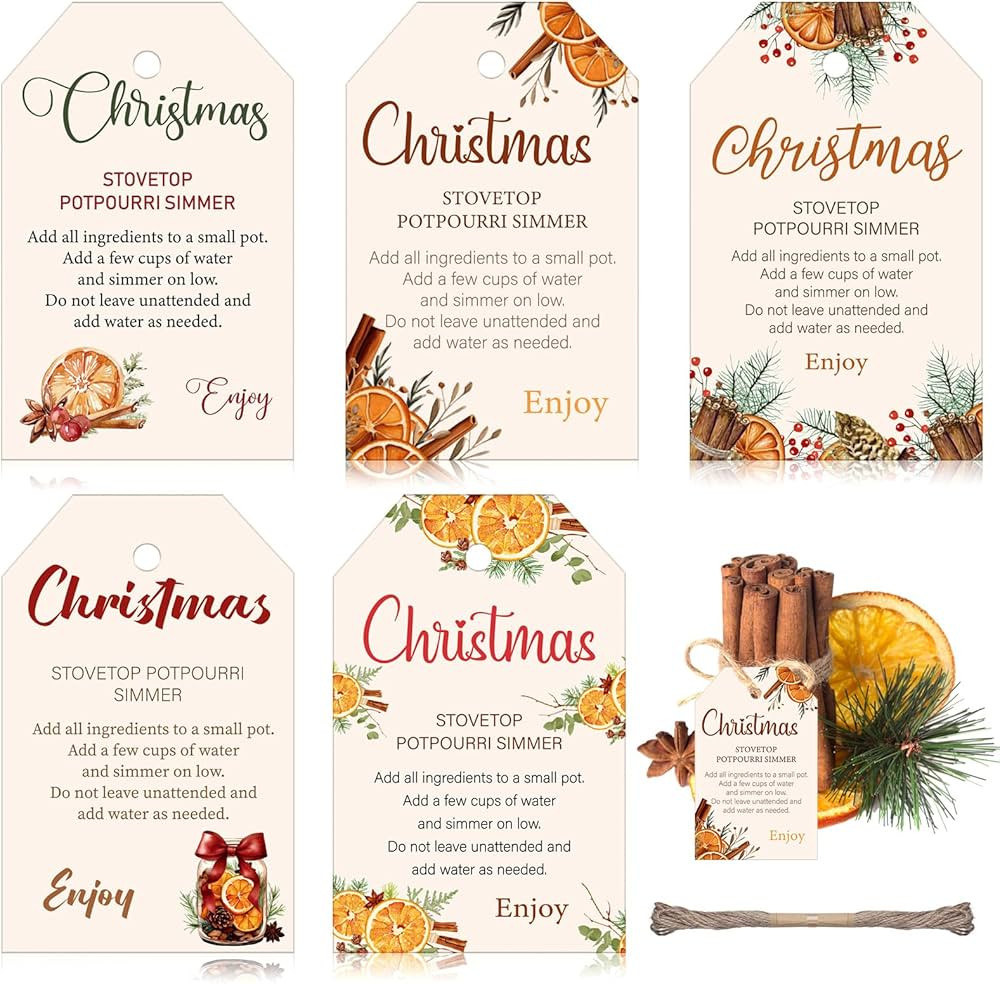 100 Pcs Christmas Stovetop Potpourri Gift Tags Simmer Pot Potpourri Instructions Tags with 98.4 f... | Amazon (US)
