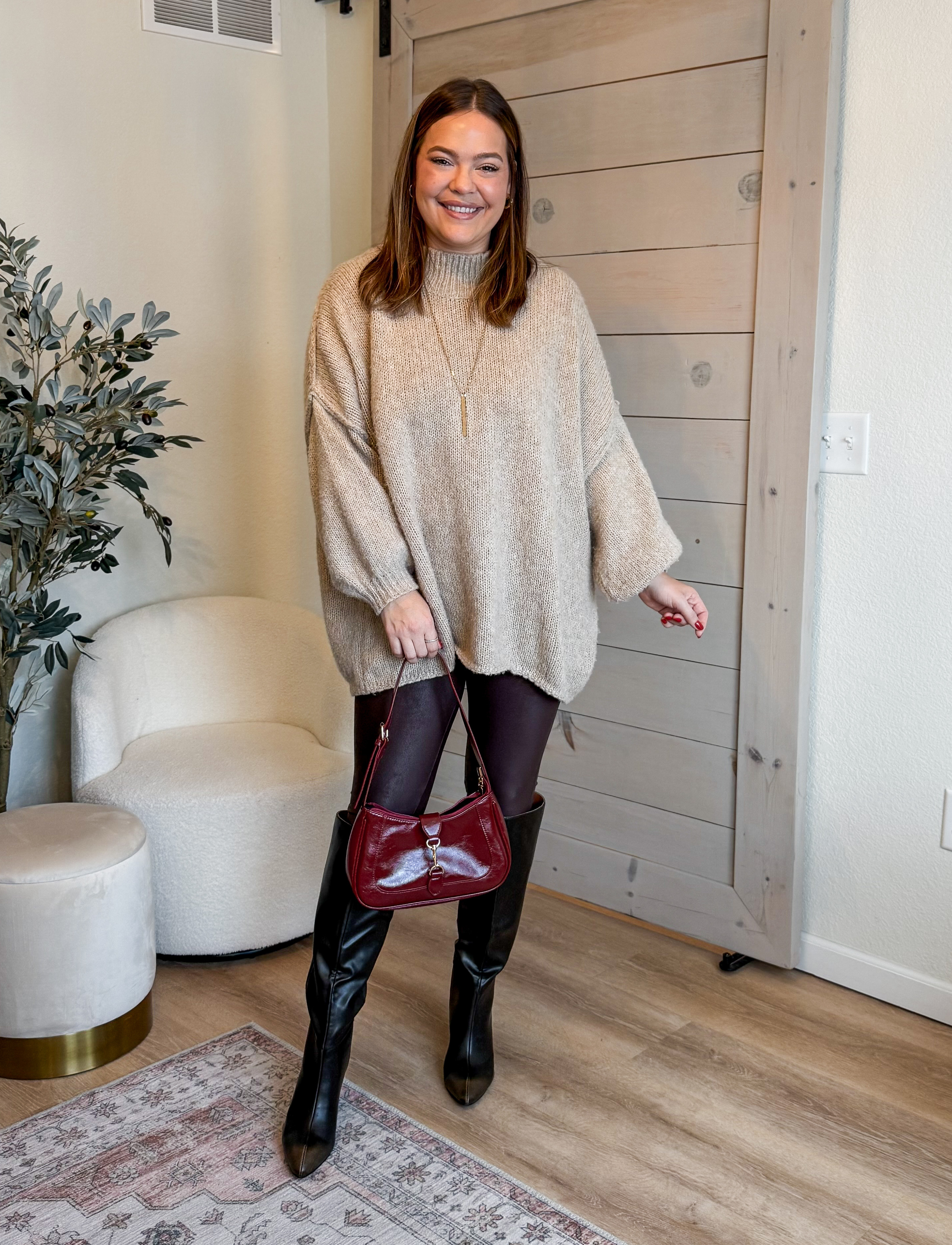 Comfy and cute holiday look // this oversized sweater is so cozy- wearing true size in all 

#LTKHoliday #LTKMidsize #LTKmomlife