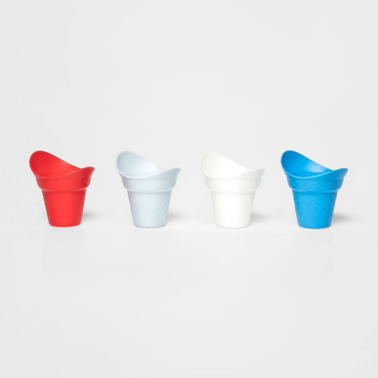 4pk Plastic Ice Cream Scoop Cones Red/White/Blue - Sun Squad™ | Target