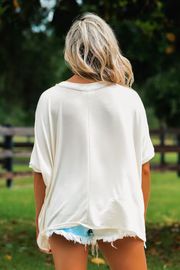 Free & True Top: Cream/Multi | Shophopes