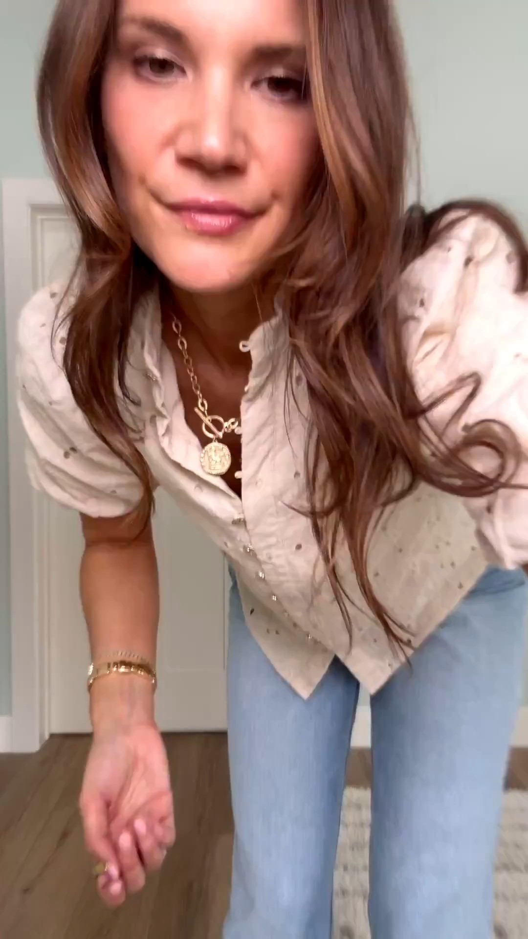 This spring blouse is actual perfection!! The detailing on it is so cute. You could wear it with jeans, a skirt, or even trousers! 10/10! 

Blouse spring top spring break tropical vacation denim jeans chunky sandals tall girl finds tall girl approved Stang and co 

#LTKmomlife #LTKootd #LTKSeasonal