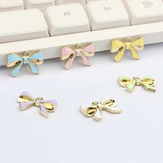 Zinc Alloy Color Spray Paint Enamel Mini Bow Charms Pendant 10pcs/lot For DIY Jewelry Making Acce... | AliExpress (US)