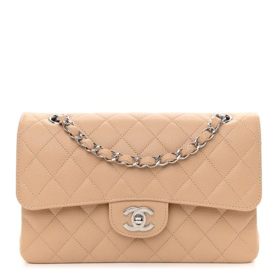 CHANEL Caviar Quilted Small Double Flap Beige | FASHIONPHILE (US)