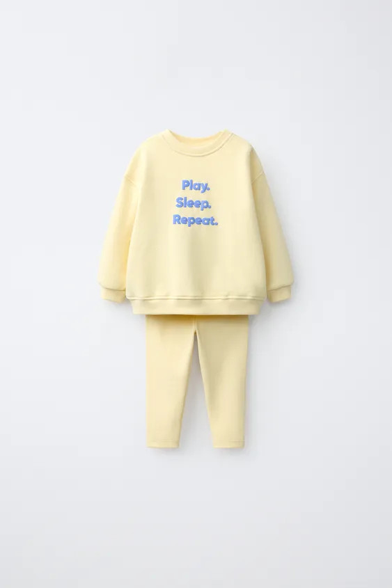 TEXT SWEATSHIRT AND LEGGING JOGGING SET | Zara US