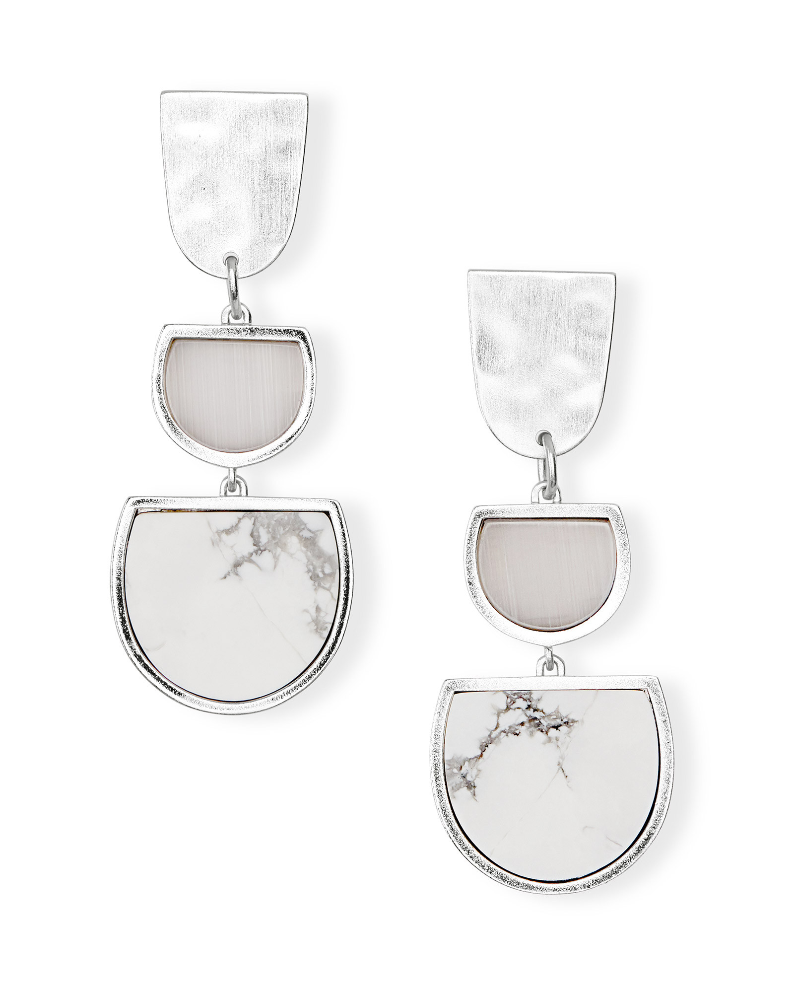 Luna Silver Drop Earrings in White Mix | Kendra Scott