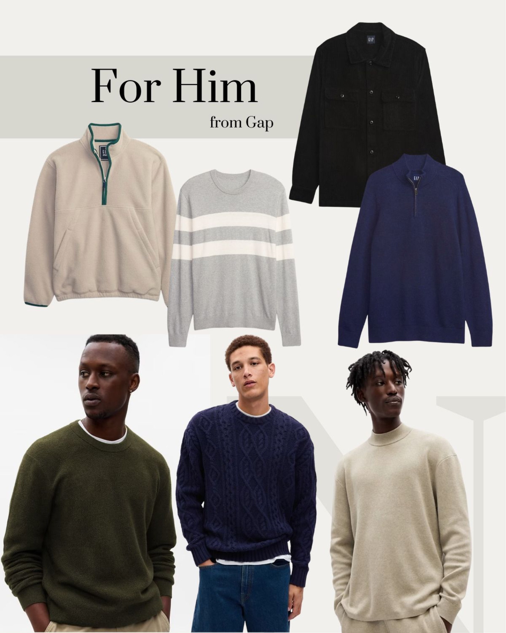 40% off everything at Gap + a few 60% off items! Love that Gap offers Tall sizes for men - my husband needs it at over 6ft. All these pieces are classic, cozy & easy gifts! Most under $50 this weekend. #gap #giftsforhim #giftideas #men #sweater 

#LTKGiftGuide #LTKCyberWeek #LTKsalealert