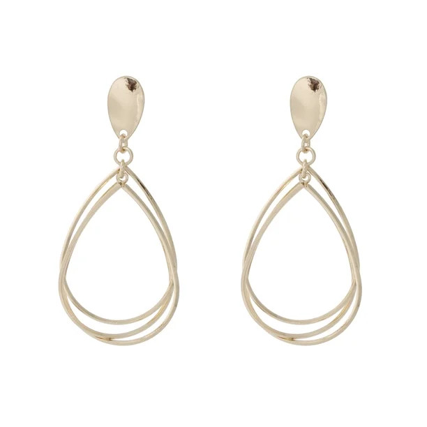 Gold Tone Teardrop Earring - Walmart.com | Walmart (US)
