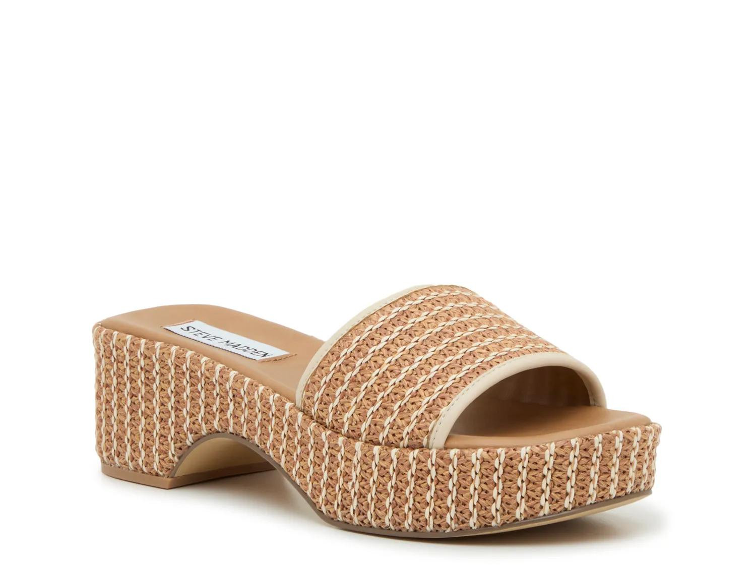Steve Madden Chaning Platform Sandal | Women's | Natural Beige | Size 9.5 | Sandals | Block | DSW