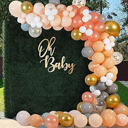 Orange Balloon Garland Arch Kit, 125PCS Orange Blush Peach Gold Metallic Confetti Gray White Ball... | Amazon (US)