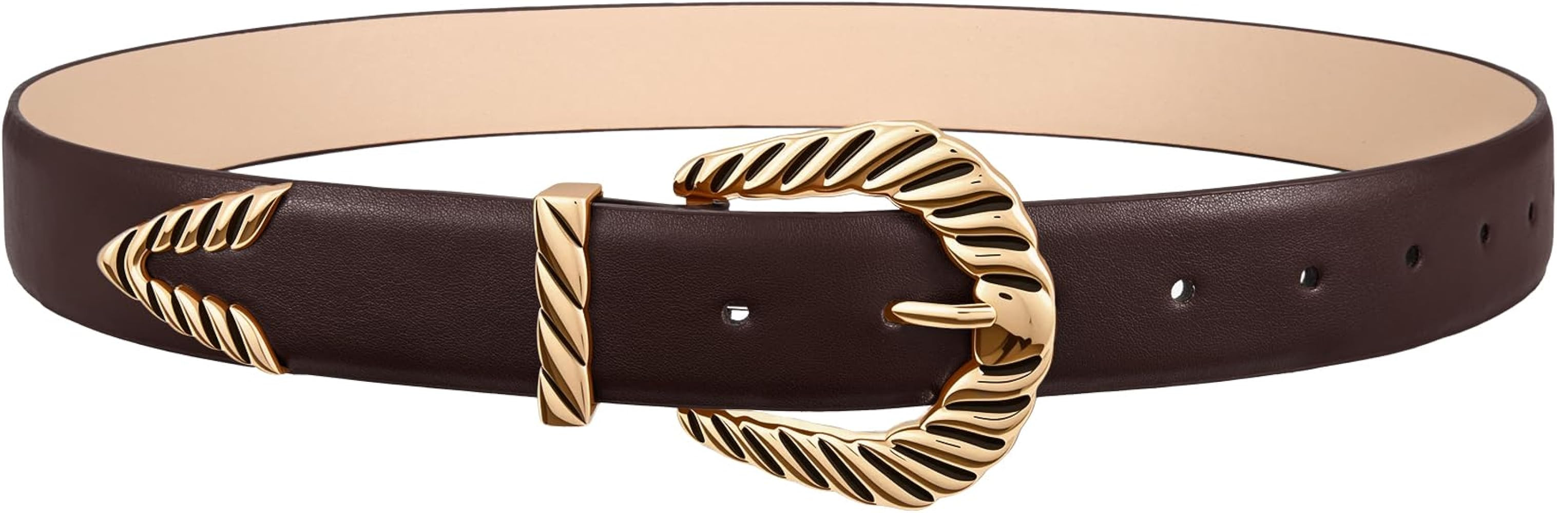 XZQTIVE Western Belt for Women, Modern Rodeo Cowboy Cowgirl Belts, Country Leather Belt Gold Buck... | Amazon (US)