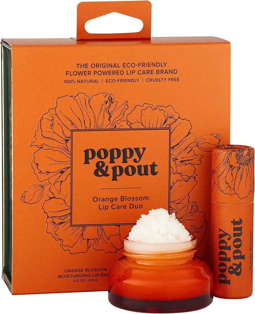 Poppy & Pout Lip Care Set | Lip Balm & Scrub | Sustainable Cardboard Tubes & Glass Jars, All Natu... | Amazon (US)