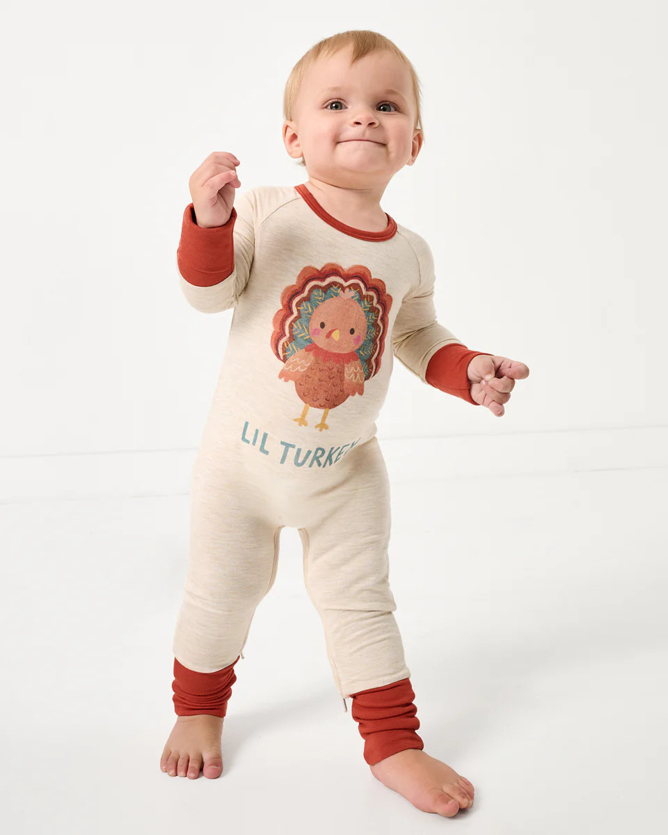 Lil Turkey Crescent Zippy | Little Sleepies