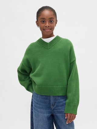 Kids Boxy V-Neck Sweater | Gap (US)