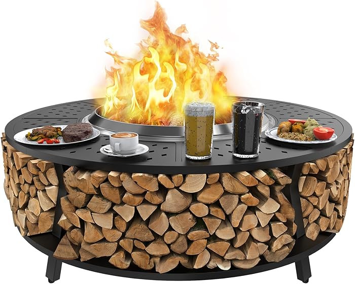 Uniflasy 48" Fire Pit Surround Tabletop for Solo Stove Yukon, Bonfire & Tiki, Portable Protective... | Amazon (US)