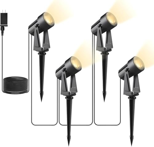 Svater 4 Pack Landscape Lighting Low Voltage,Outdoor Spotlights with Transformer, Plug in LED Spo... | Amazon (US)