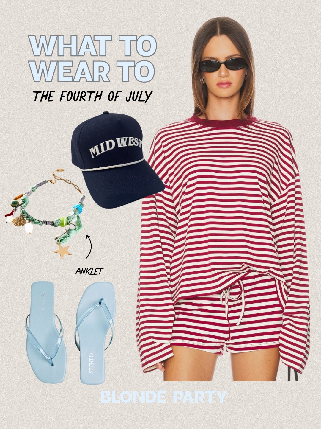 what to wear to the Fourth of July! We love this lioness striped set and of course our Midwest hat! get the hat at blondeparty.com