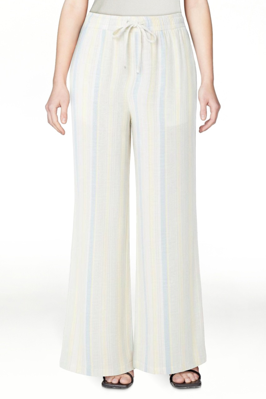 Celebrity Pink Women's Stripe Pull On Wide Leg Beach Pant, Sizes XS-XXXL | Walmart (US)