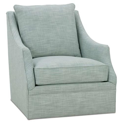 Kailee Modern Classic Blue Upholstered Swivel Living Room Chair | Kathy Kuo Home