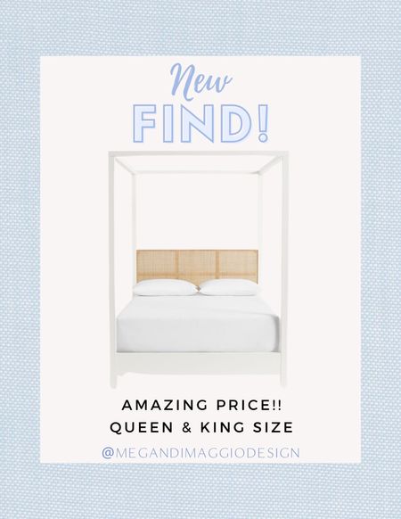 How gorgeous is this NEW white four poster bed with cane headboard detail?! 😍 Available in a queen or king size and I was pleasantly surprised by the price!! 🙌🏻🙏🏻

#LTKfamily #LTKhome