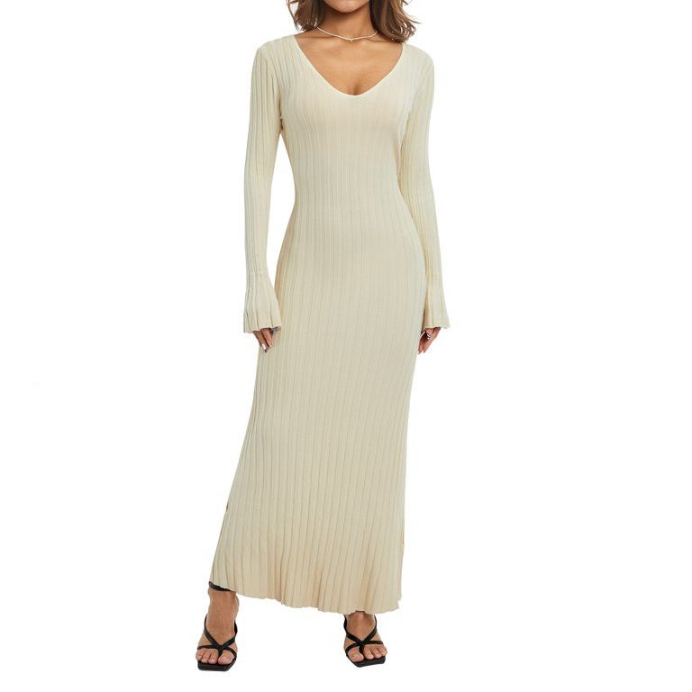 Sexy Knit Bodycon Dress for Women Sleeveless Spaghetti Strap Cut Out Maxi Dress Backless Y2K Summ... | Walmart (US)