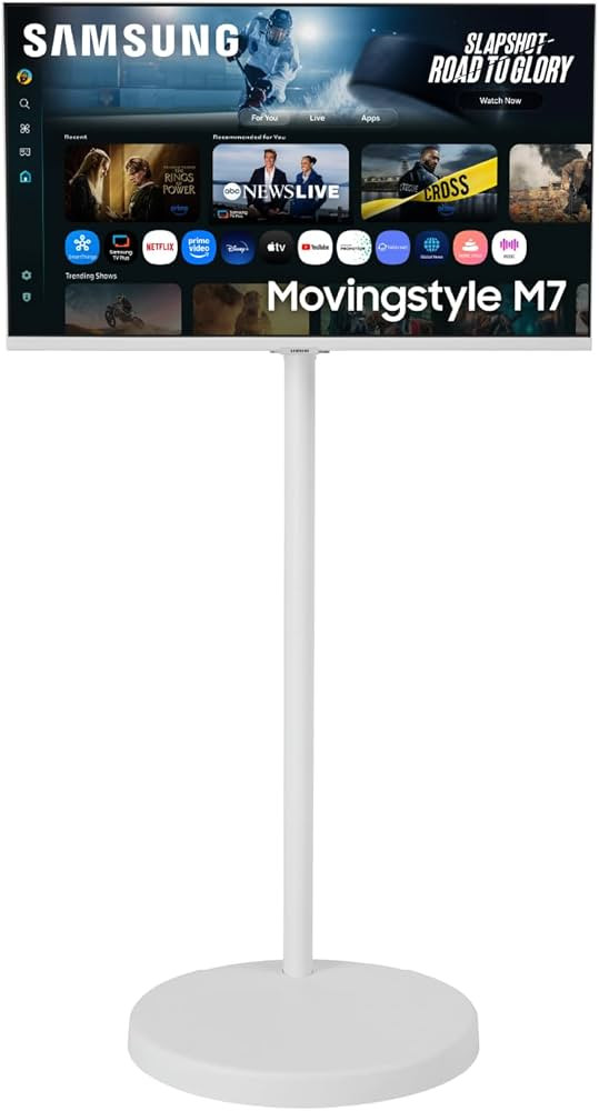 Samsung Movingstyle M7 32" 4K UHD Smart Monitor with Adjustable Rolling Stand, Smart TV Apps, Bui... | Amazon (US)