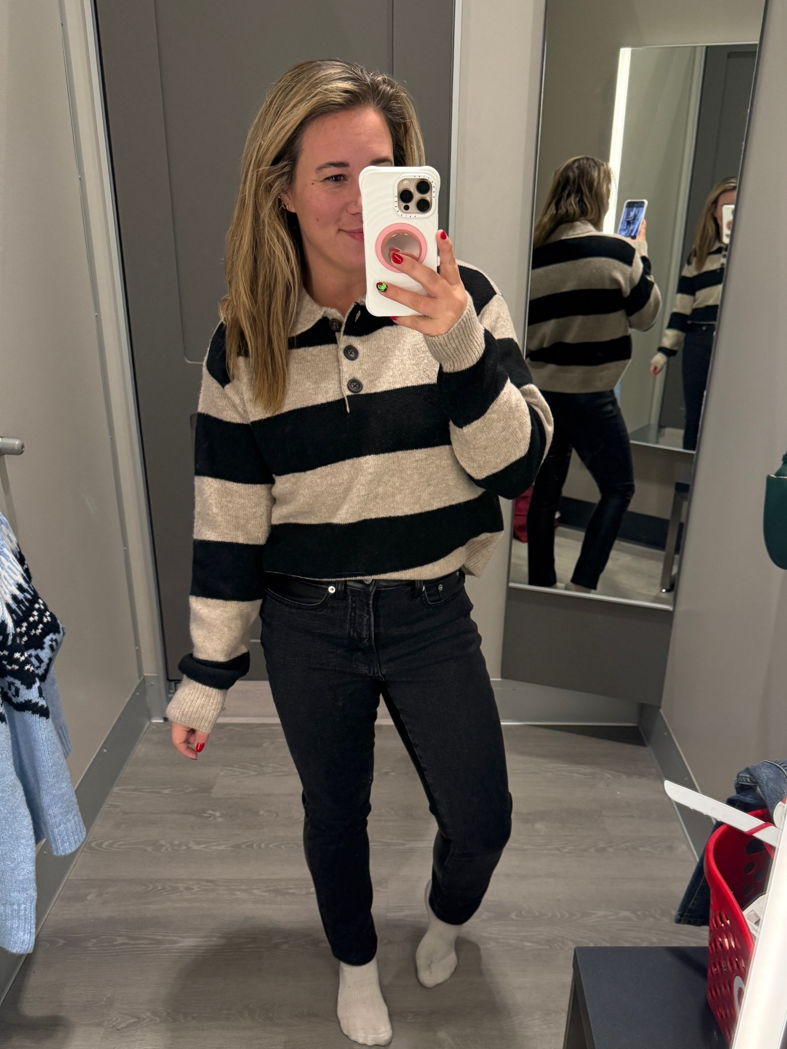 Okay- obsessed! Wearing a medium in this for a looser fit! Super cute neutral stripes. Collared pullover.

Winter outfit, casual style, collared 


#LTKFindsUnder50 #LTKStyleTip #LTKSeasonal