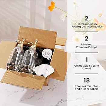 MoliMoli Coffee Syrup Dispenser for Coffee Bar, Coffee Pump Dispenser, Glass Syrup Bottle w. Pump... | Amazon (US)