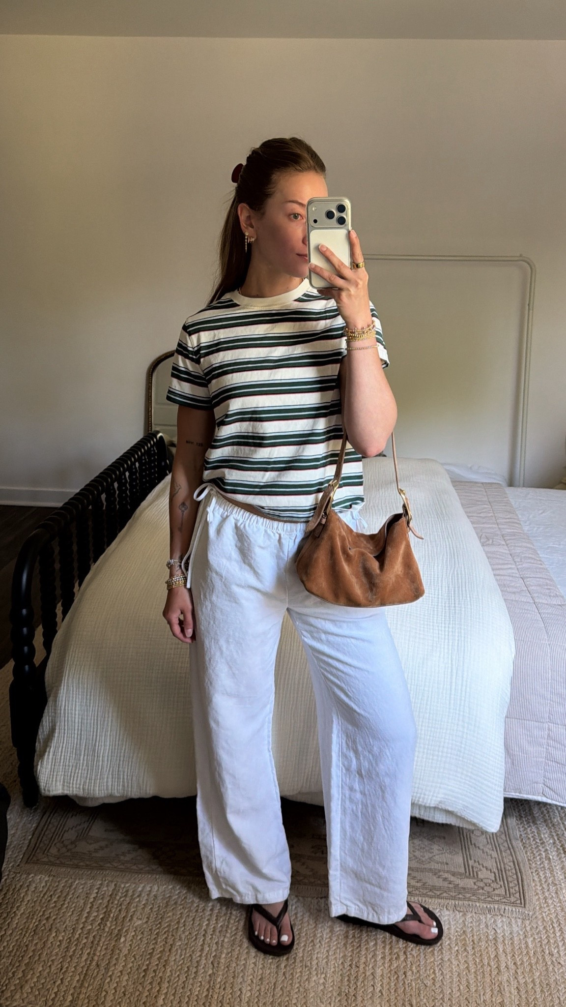 5/16/26 Hot Summer Morning Outfit

An easy outfit for bopping around yard sales on a hot summer morning 🤍 lightweight Aritzia linen pants with a striped tee, Amazon sunglasses, and my Archies flip-flops for staying comfortable all morning long. Everything is linked here ✨

#LTKootd #LTKSeasonal