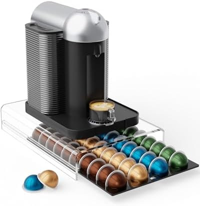 Storage Drawer for Nespresso Vertuo Coffee Pod Holder for Counter Acrylic Coffee Capsule Organize... | Amazon (US)