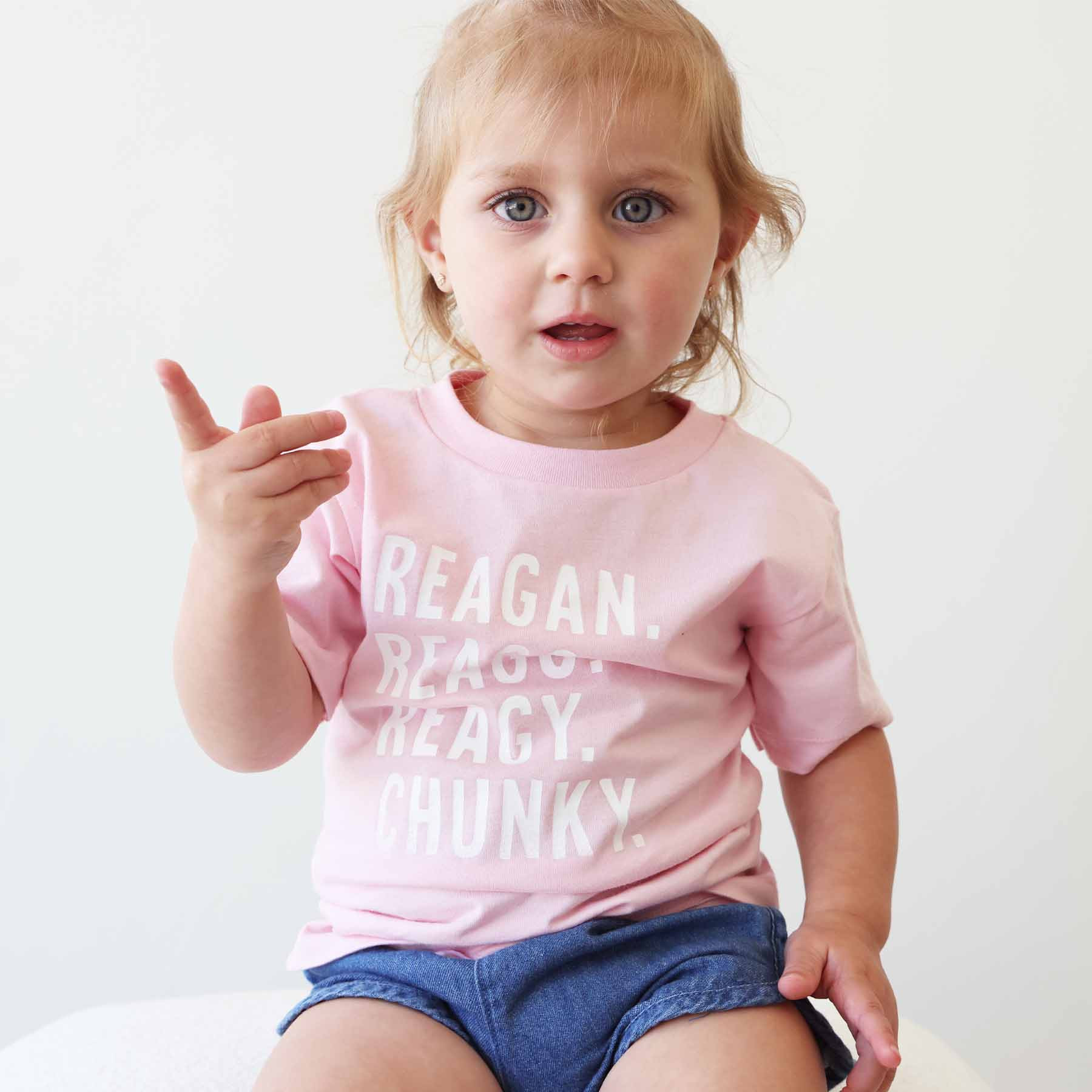 Personalized Nickname Kids Graphic Tee | Pink | Caden Lane