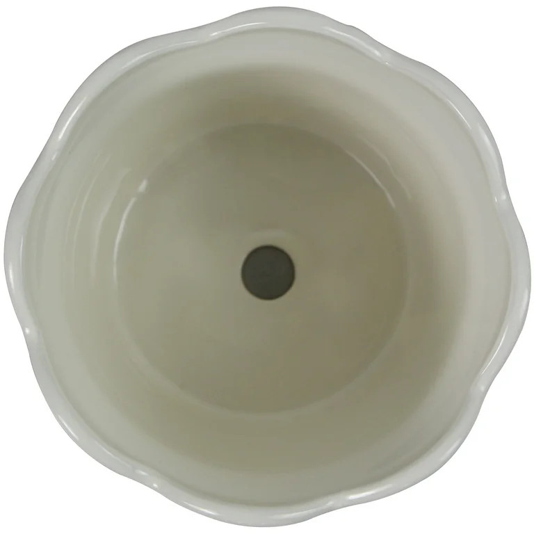 Mainstays 6in Scallop White Ceramic Round Planter | Walmart (US)