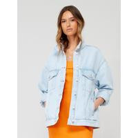 Mango Oversized Denim Jacket - Blue | Very (UK)