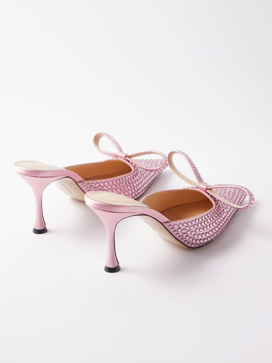 Marle 85 crystal-embellished satin mules | Mach & Mach | Matches (US)