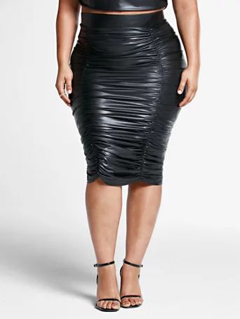 Chantel Ruched Midi Skirt - Fashion To Figure | Fashion to Figure