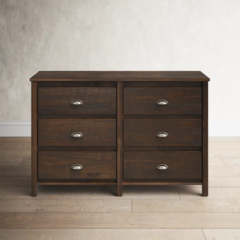 Clove 6 Drawer 51'' W Solid Wood Double Dresser | Wayfair North America
