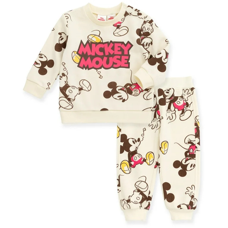 Disney Mickey Mouse Fleece Sweatshirt and Pants Outfit Set Infant to Little Kid - Walmart.com | Walmart (US)