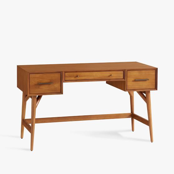 west elm x pbt Mid-Century Desk, White, In-Home | Pottery Barn Teen