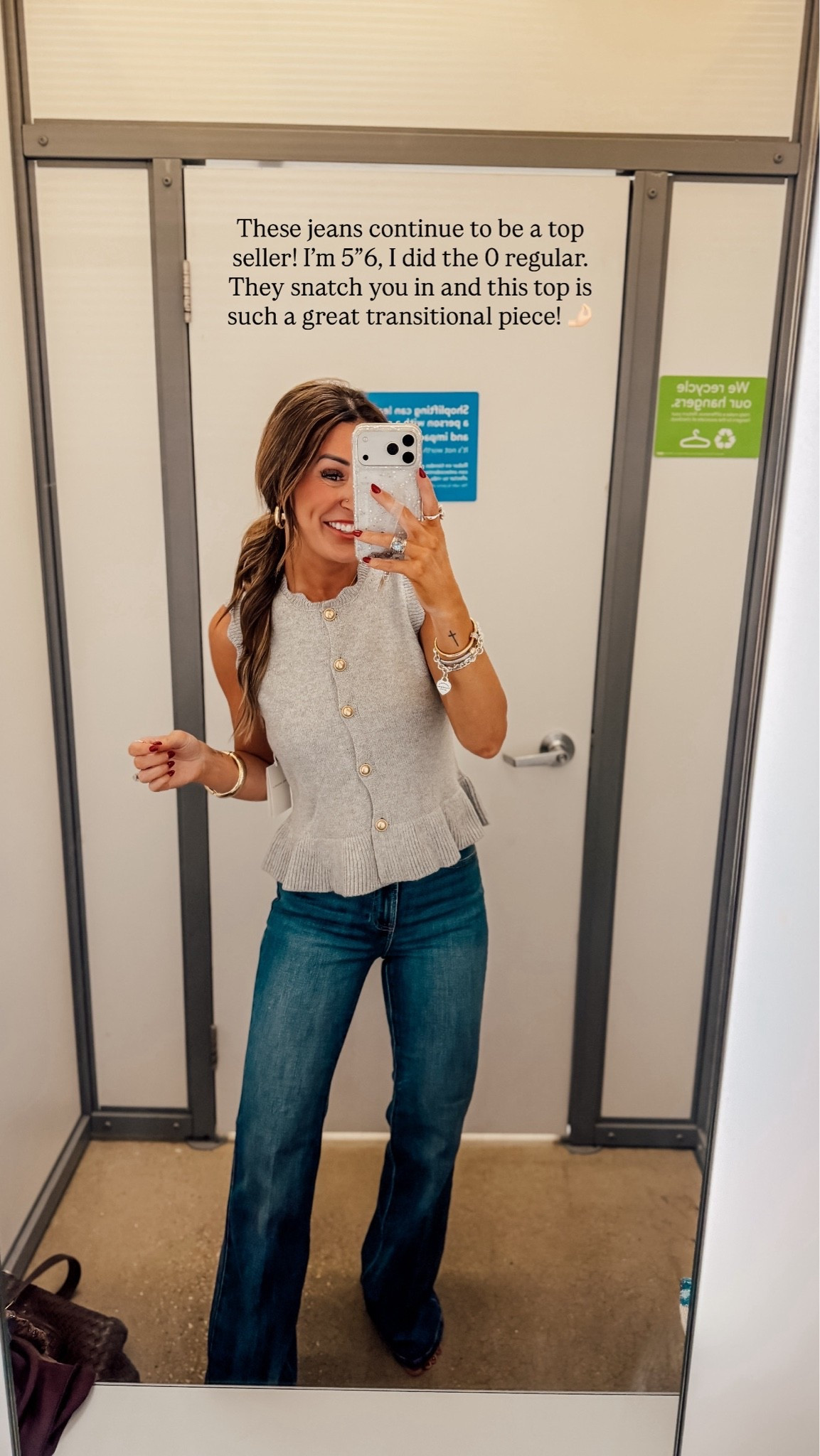 Wearing an XS in the top and a 0 regular in the jeans!

#LTKgrwm #LTKootd #LTKdayinmylife