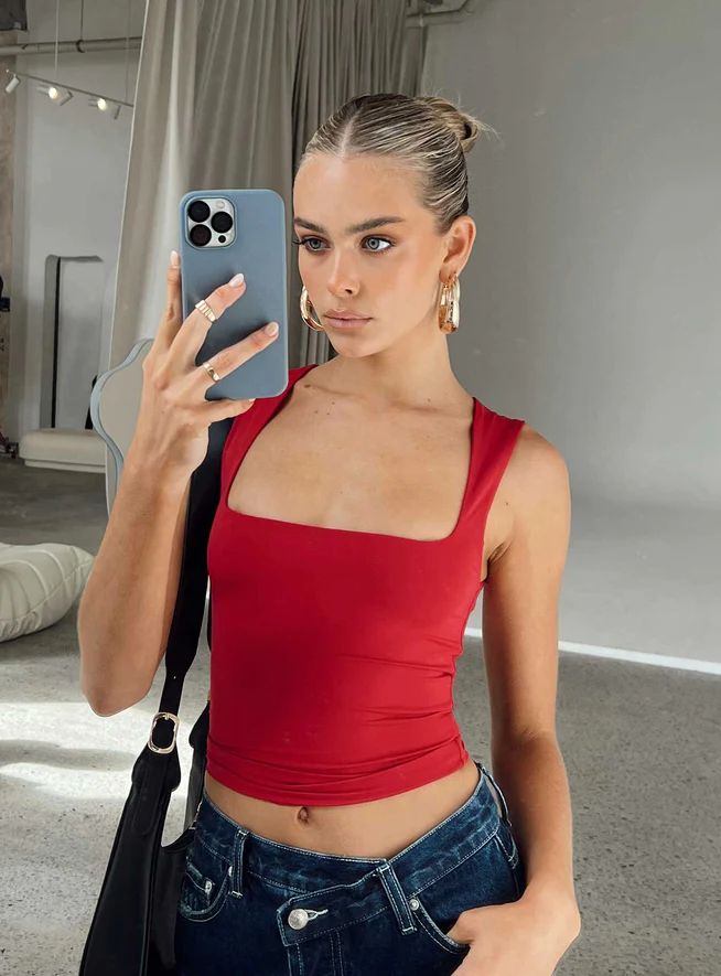 Back In Time Top Red | Princess Polly US